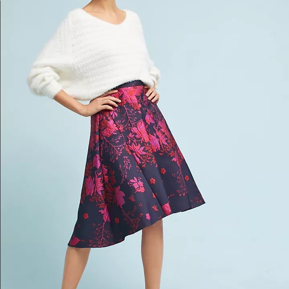 Anthro Eva Franco Jacquard Skirt Sz 6